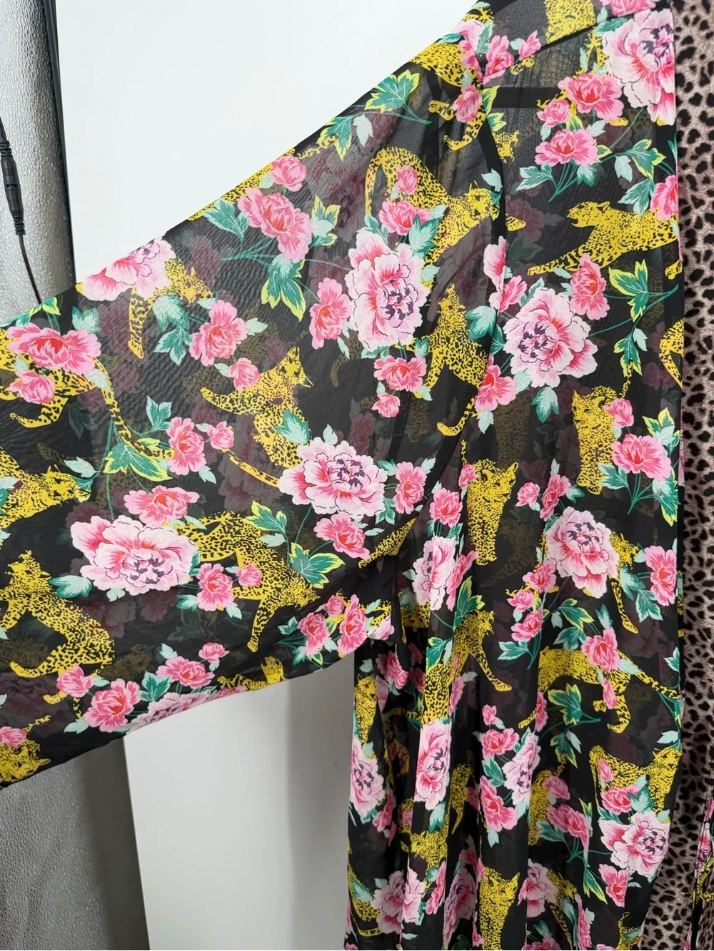 Torrid Cheetah Floral Swim Cover Up Kimono